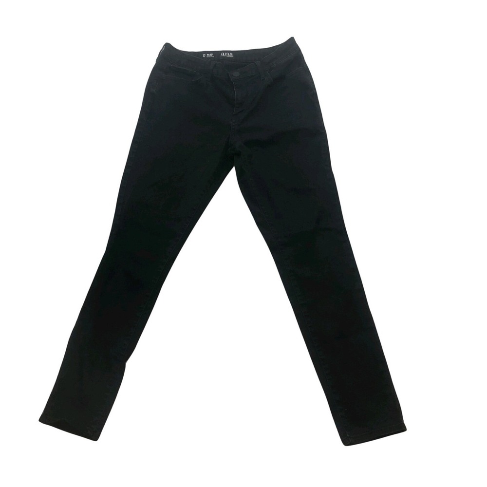 ANA A New Approach Black Mid Rise Skinny Jegging Jeans Size 12